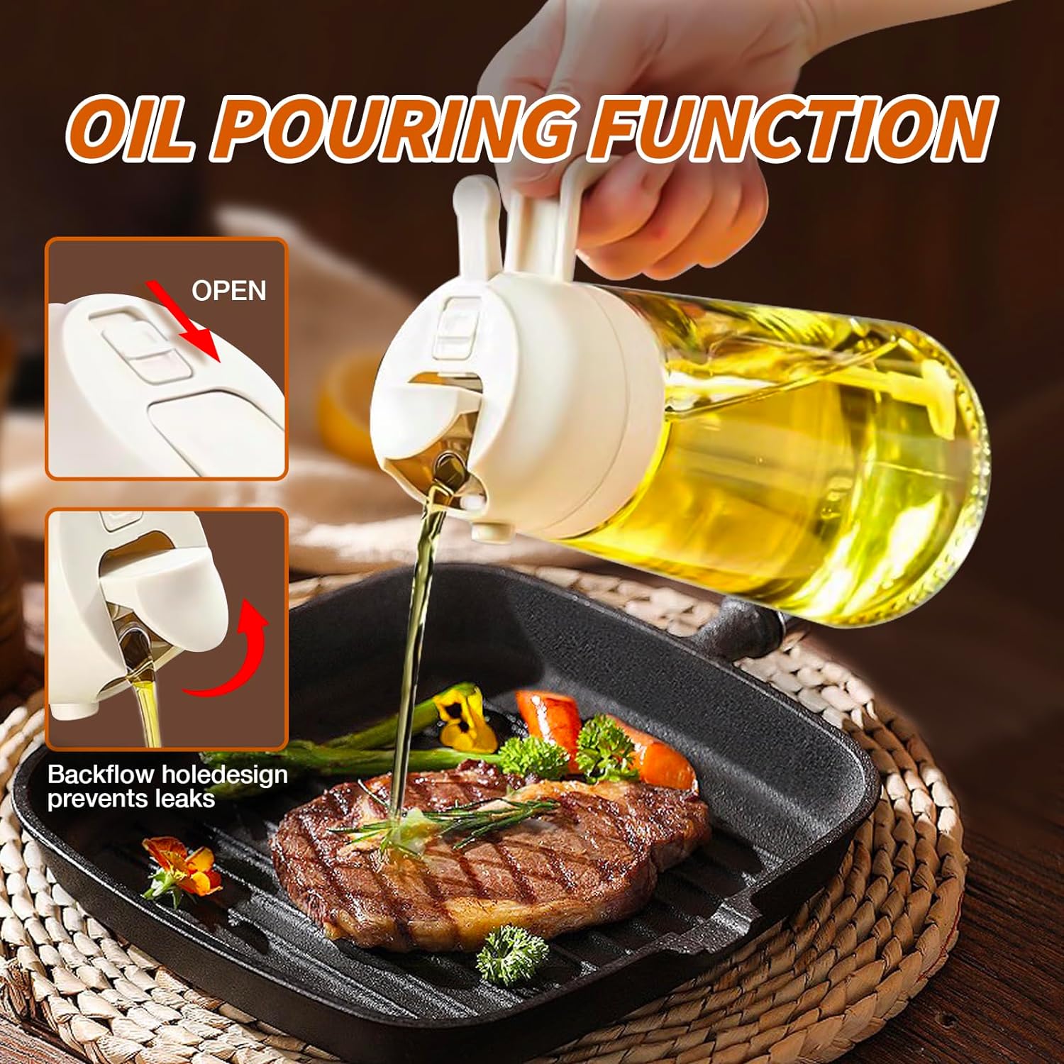 Spray de Aceite de Oliva Premium 2 en 1 - DualSpray