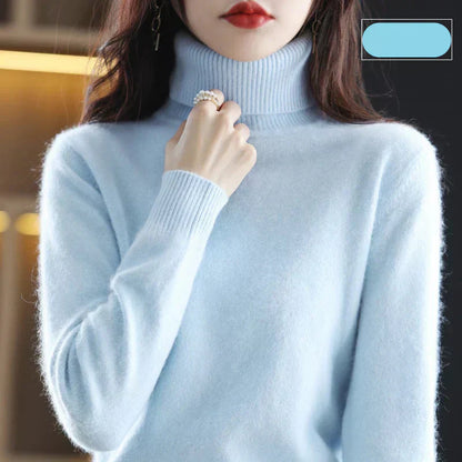 Suéter de Cuello Alto 100% Cachemira Nyorelle para Otoño e Invierno