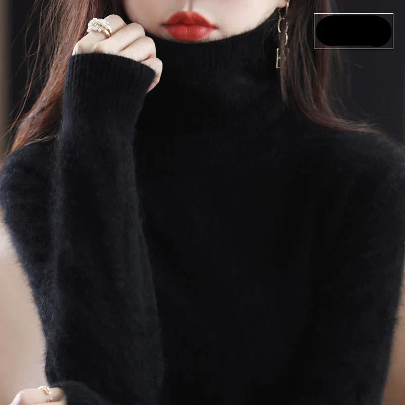 Suéter de Cuello Alto 100% Cachemira Nyorelle para Otoño e Invierno