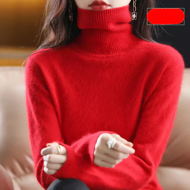 Suéter de Cuello Alto 100% Cachemira Nyorelle para Otoño e Invierno