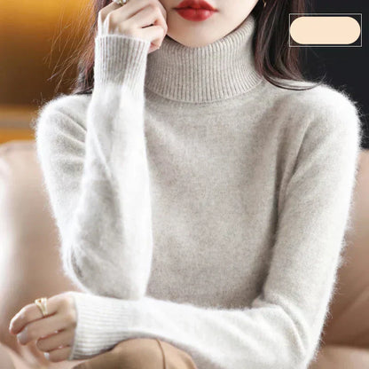 Suéter de Cuello Alto 100% Cachemira Nyorelle para Otoño e Invierno