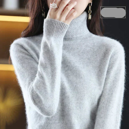 Suéter de Cuello Alto 100% Cachemira Nyorelle para Otoño e Invierno