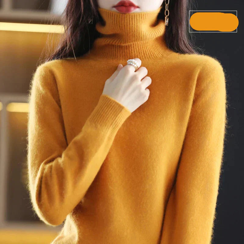 Suéter de Cuello Alto 100% Cachemira Nyorelle para Otoño e Invierno