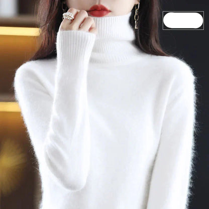 Suéter de Cuello Alto 100% Cachemira Nyorelle para Otoño e Invierno