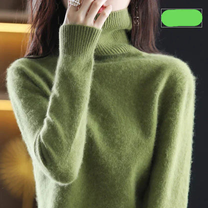 Suéter de Cuello Alto 100% Cachemira Nyorelle para Otoño e Invierno