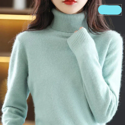 Suéter de Cuello Alto 100% Cachemira Nyorelle para Otoño e Invierno