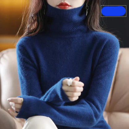 Suéter de Cuello Alto 100% Cachemira Nyorelle para Otoño e Invierno