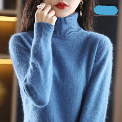 Suéter de Cuello Alto 100% Cachemira Nyorelle para Otoño e Invierno