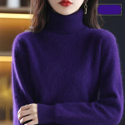 Suéter de Cuello Alto 100% Cachemira Nyorelle para Otoño e Invierno