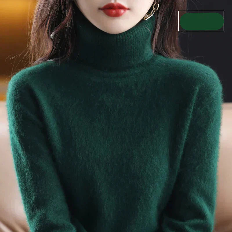 Suéter de Cuello Alto 100% Cachemira Nyorelle para Otoño e Invierno