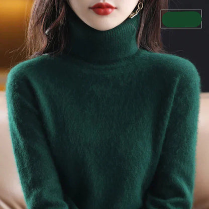 Suéter de Cuello Alto 100% Cachemira Nyorelle para Otoño e Invierno