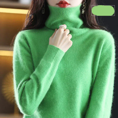 Suéter de Cuello Alto 100% Cachemira Nyorelle para Otoño e Invierno