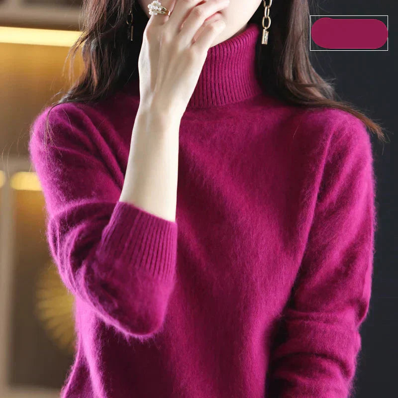 Suéter de Cuello Alto 100% Cachemira Nyorelle para Otoño e Invierno