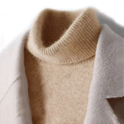 Suéter de Cuello Alto 100% Pura Cachemira para Hombres