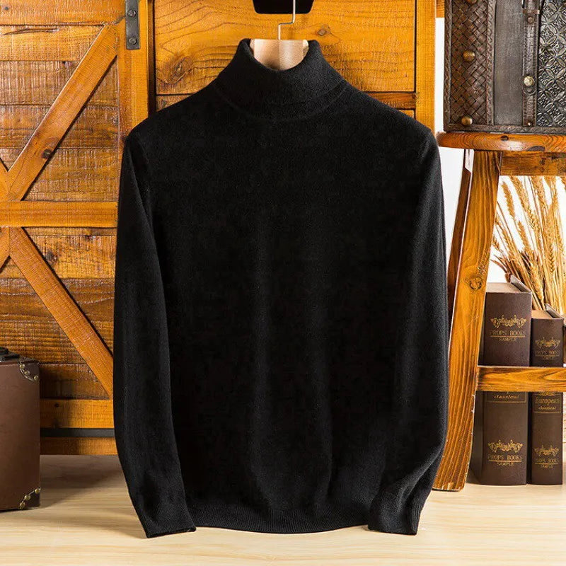 Suéter de Cuello Alto 100% Pura Cachemira para Hombres