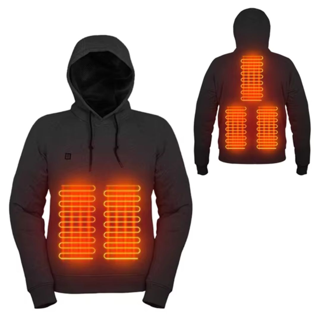 Sudadera calefactable con capucha y conexión USB