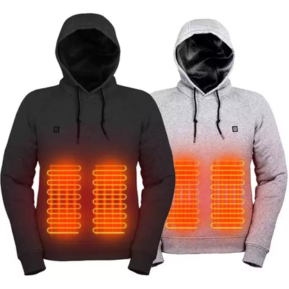 Sudadera calefactable con capucha y conexión USB