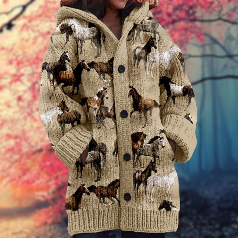 Sudadera cálida con capucha y botones