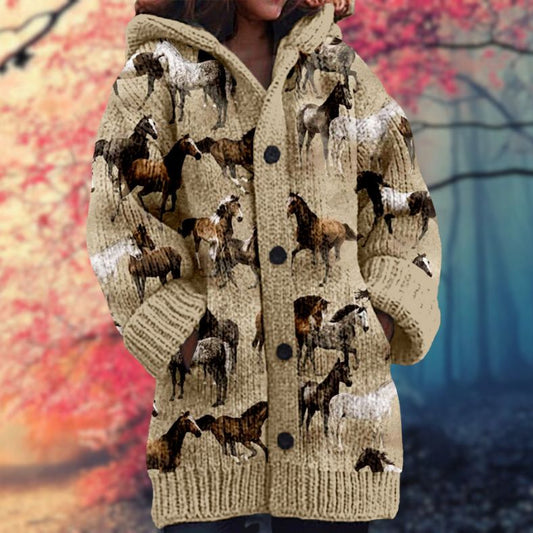Sudadera cálida con capucha y botones