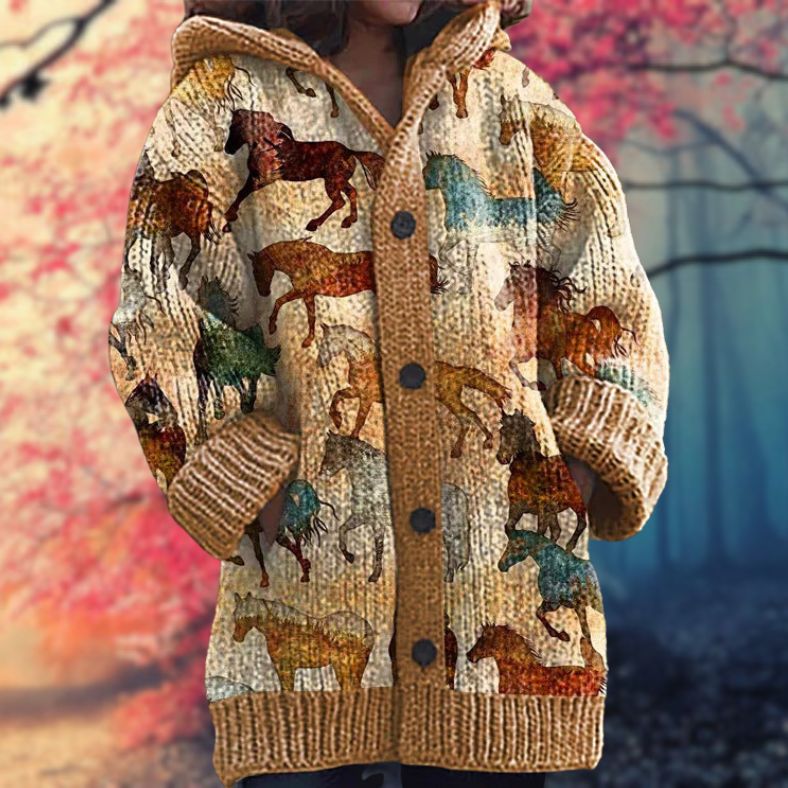 Sudadera cálida con capucha y botones