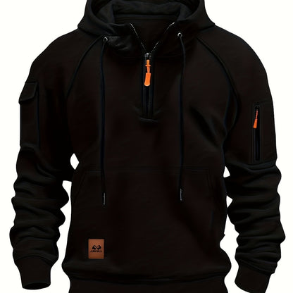 Sudadera con capucha utility y media cremallera