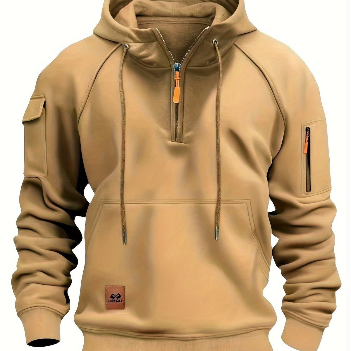 Sudadera con capucha utility y media cremallera