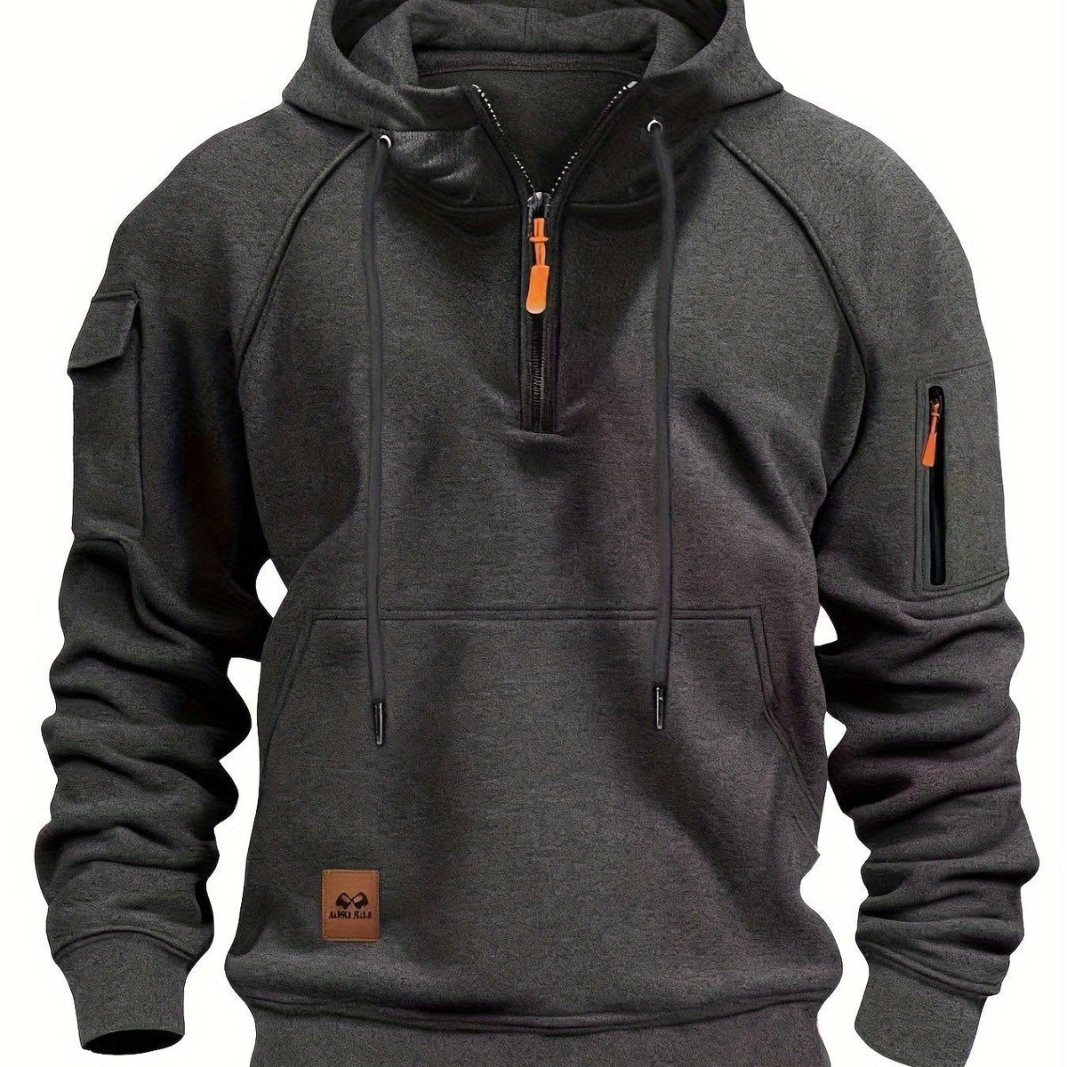 Sudadera con capucha utility y media cremallera