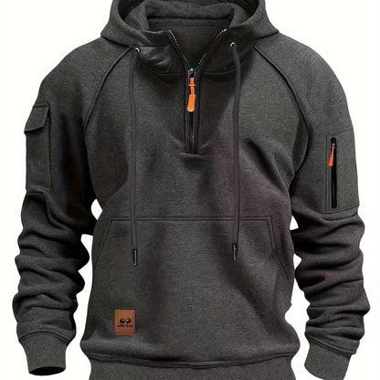Sudadera con capucha utility y media cremallera