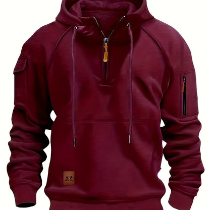 Sudadera con capucha utility y media cremallera