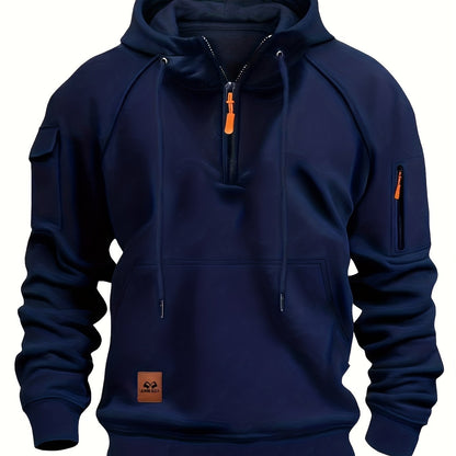 Sudadera con capucha utility y media cremallera