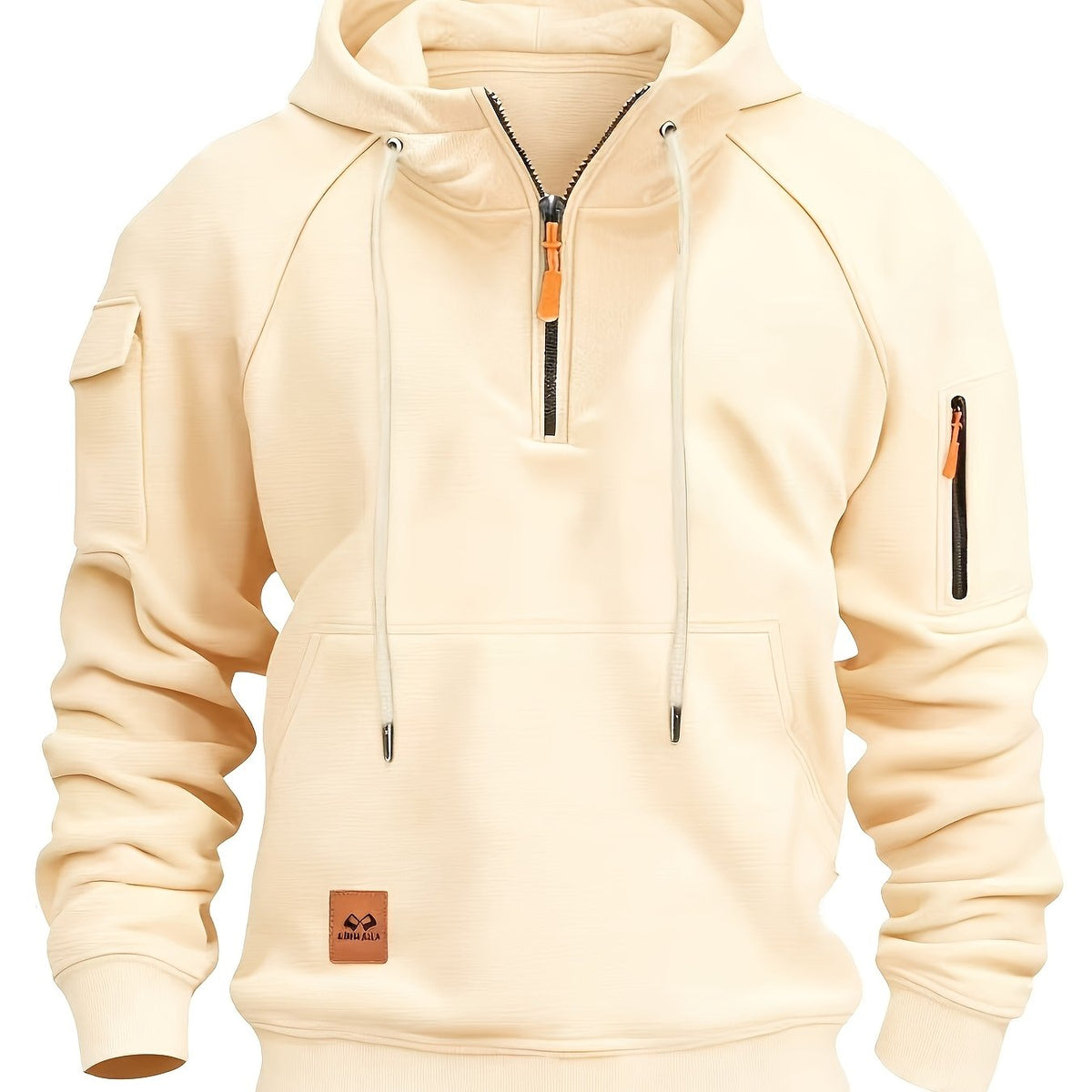 Sudadera con capucha utility y media cremallera