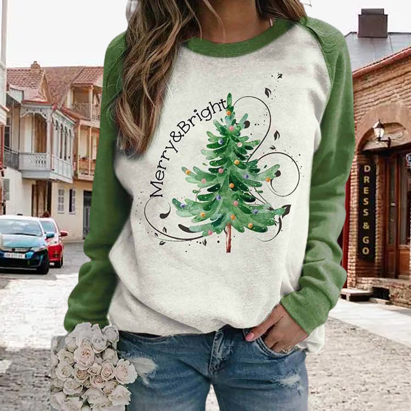Sudadera con estampado de árbol de Navidad para mujer