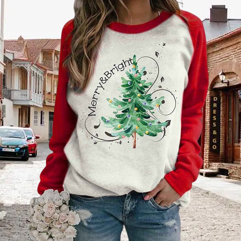 Sudadera con estampado de árbol de Navidad para mujer