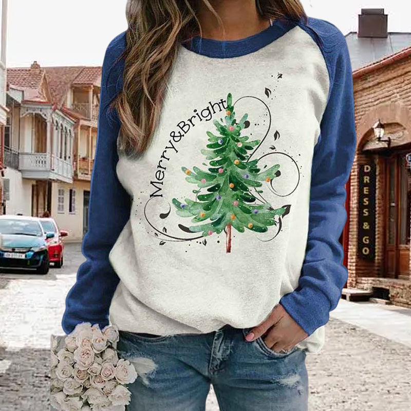 Sudadera con estampado de árbol de Navidad para mujer