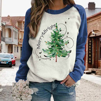 Sudadera con estampado de árbol de Navidad para mujer