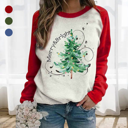 Sudadera con estampado de árbol de Navidad para mujer