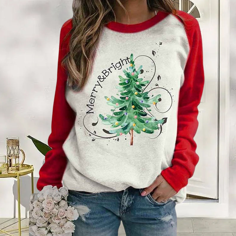 Sudadera con estampado de árbol de Navidad para mujer