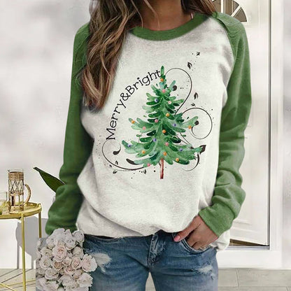 Sudadera con estampado de árbol de Navidad para mujer