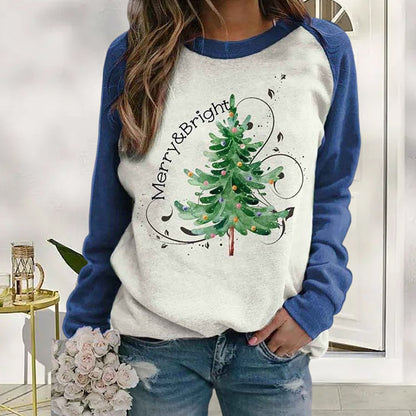 Sudadera con estampado de árbol de Navidad para mujer