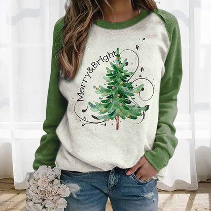 Sudadera con estampado de árbol de Navidad para mujer