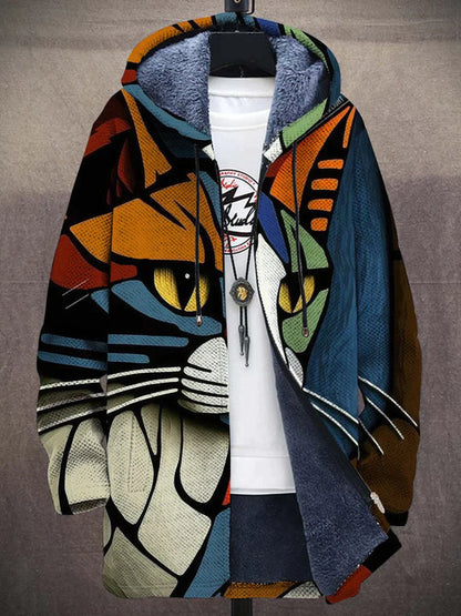 Sudadera de forro polar suave y cómoda con cremallera y capucha para amantes de los gatos