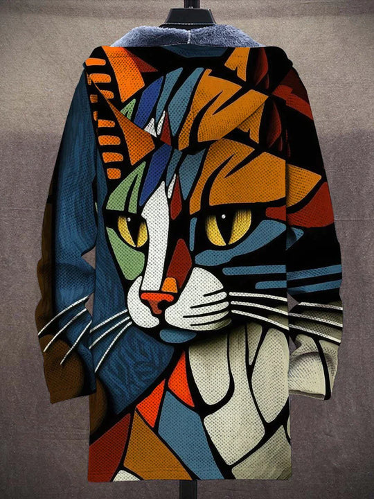 Sudadera de forro polar suave y cómoda con cremallera y capucha para amantes de los gatos
