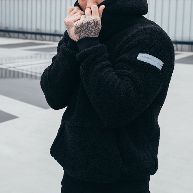 Sudadera de sherpa con capucha y corte relajado para hombre