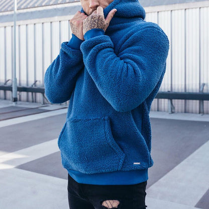 Sudadera de sherpa con capucha y corte relajado para hombre