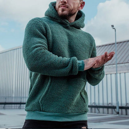 Sudadera de sherpa con capucha y corte relajado para hombre