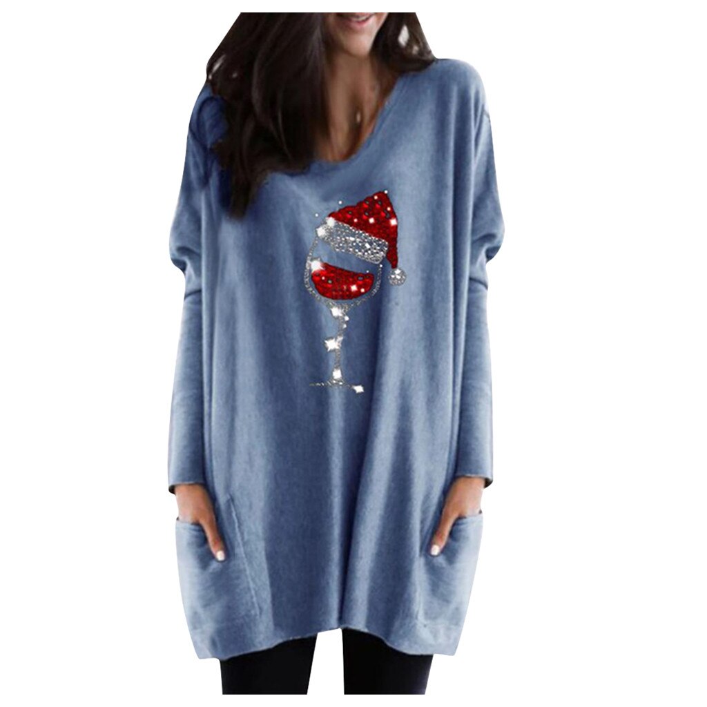 Sudadera de Vino y Sombrero de Navidad para Mujeres