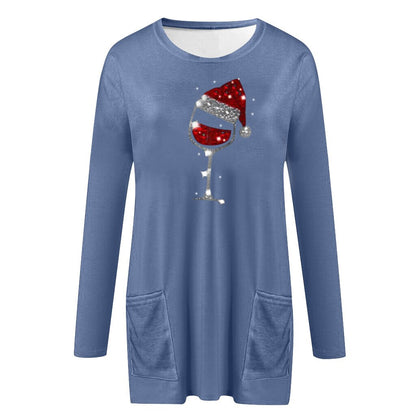 Sudadera de Vino y Sombrero de Navidad para Mujeres
