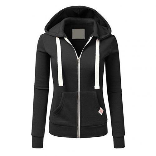 Sudadera entallada con capucha y cremallera para mujer