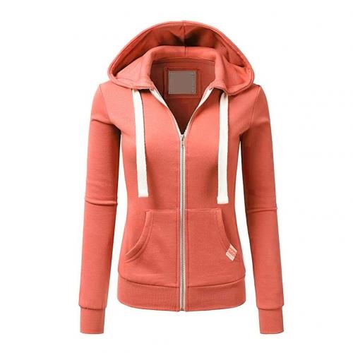Sudadera entallada con capucha y cremallera para mujer