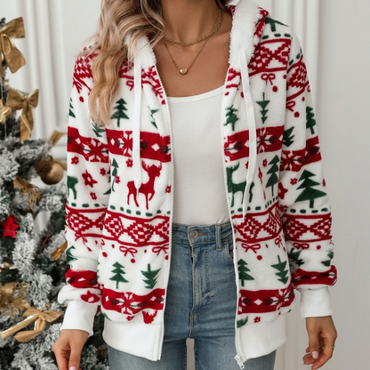 Sudadera navideña con capucha para mujer